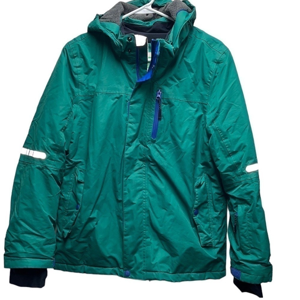 Boden Kids hooded Jacket size 13-14y green and blue